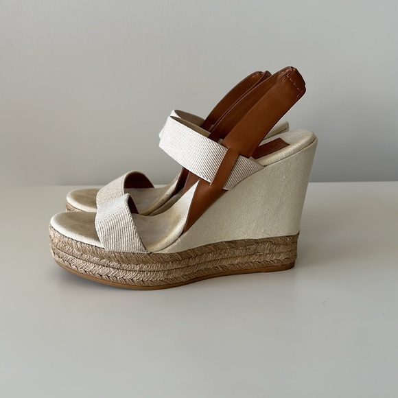 Tory Burch Espadrilles Wedge Platform Sandal Size 7 - Picture 4 of 9